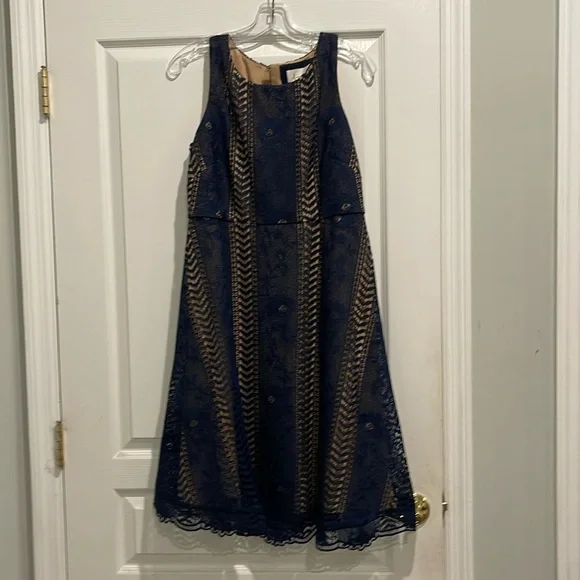 Anthropologie navy lace dress size 8 - Picture 2 of 3
